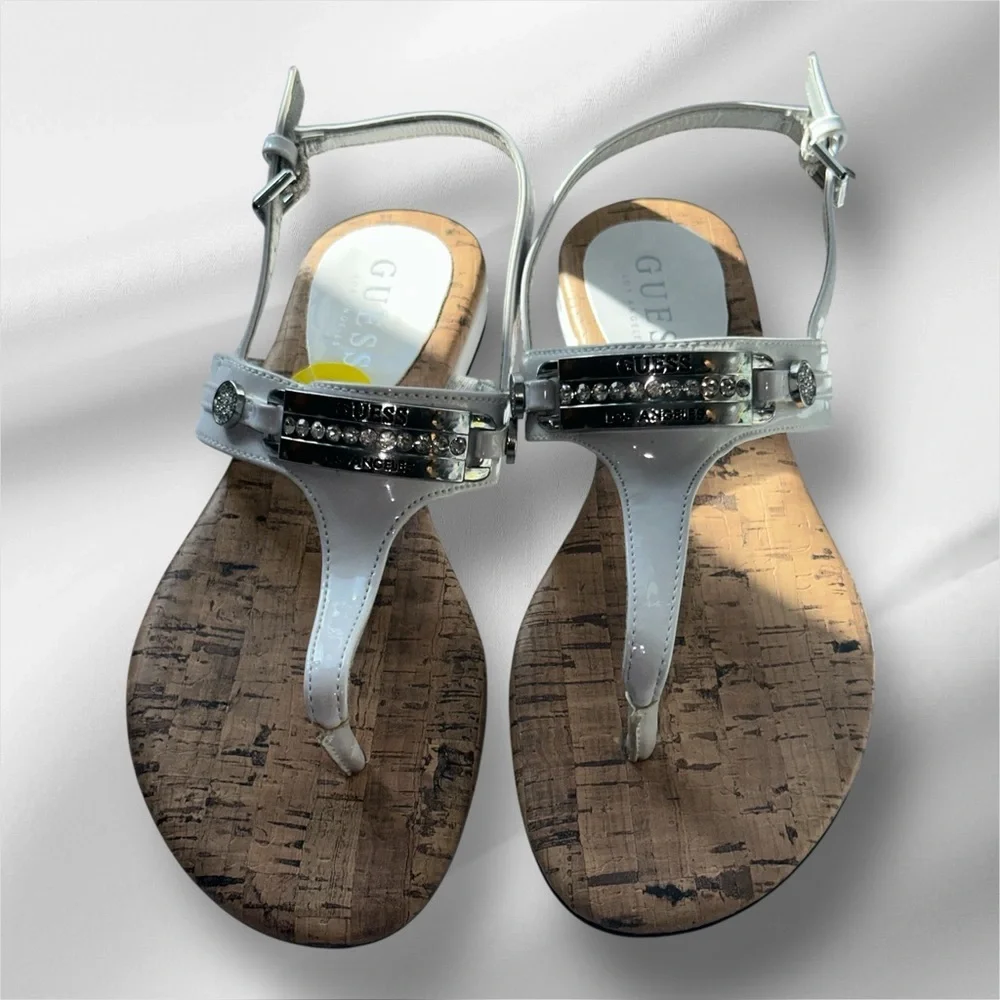New With Tags,‎ Guess Metallic Silver Sandals